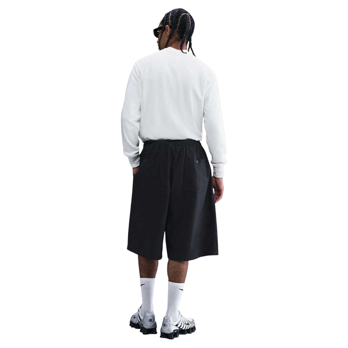 Black - Back - Nike Mens Club Oversized Cargo Shorts