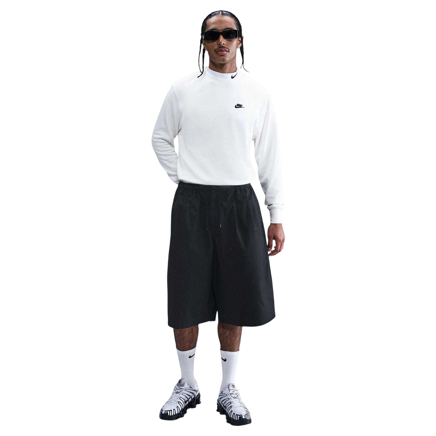 Black - Front - Nike Mens Club Oversized Cargo Shorts