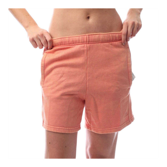 Peach - Front - Adidas Womens-Ladies Cotton Blend Washed Casual Shorts