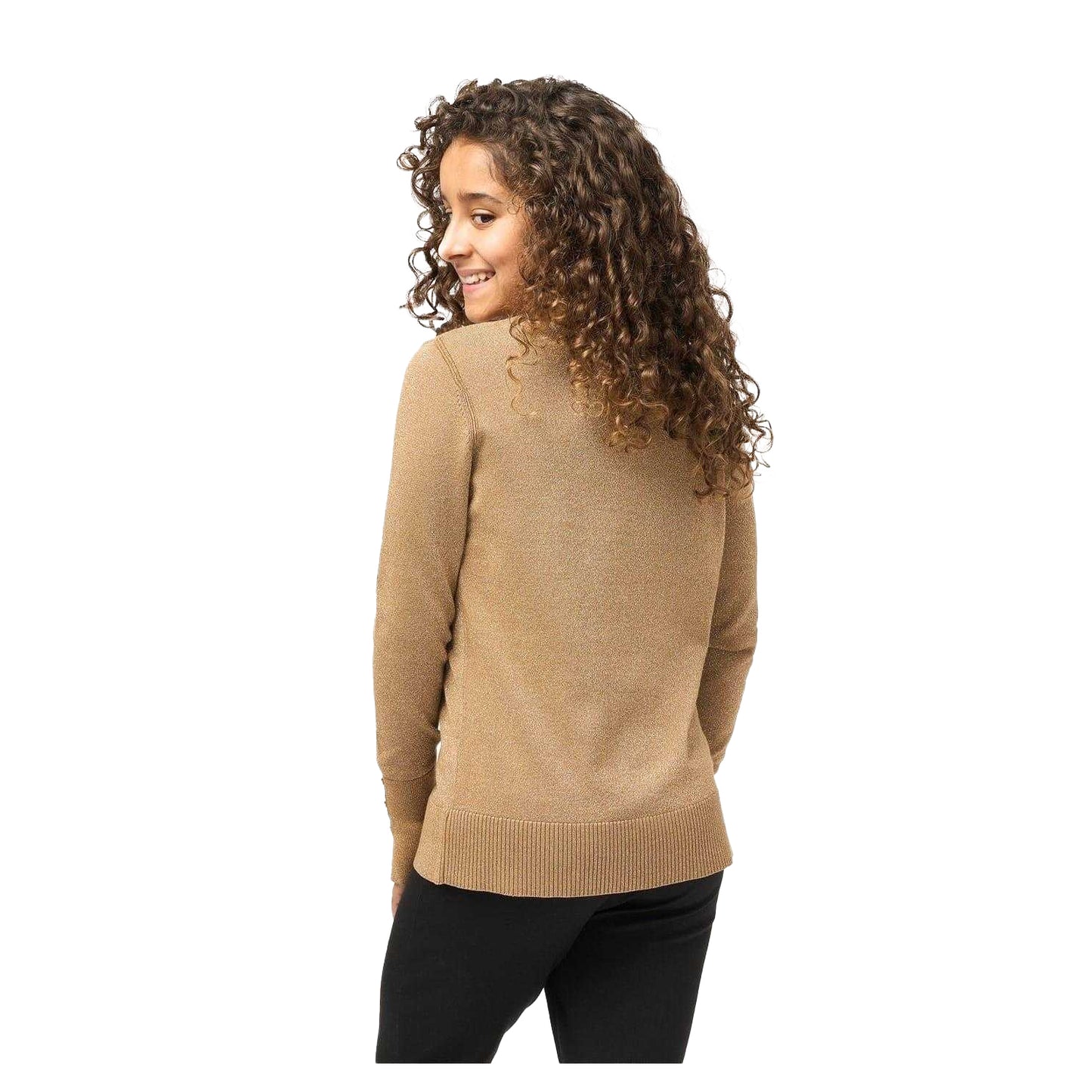 Gold - Back - Biba Girls Shimmer Jumper