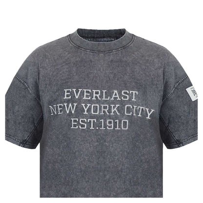 Washed Grey - Side - Everlast Womens-Ladies Boyfriend T-Shirt