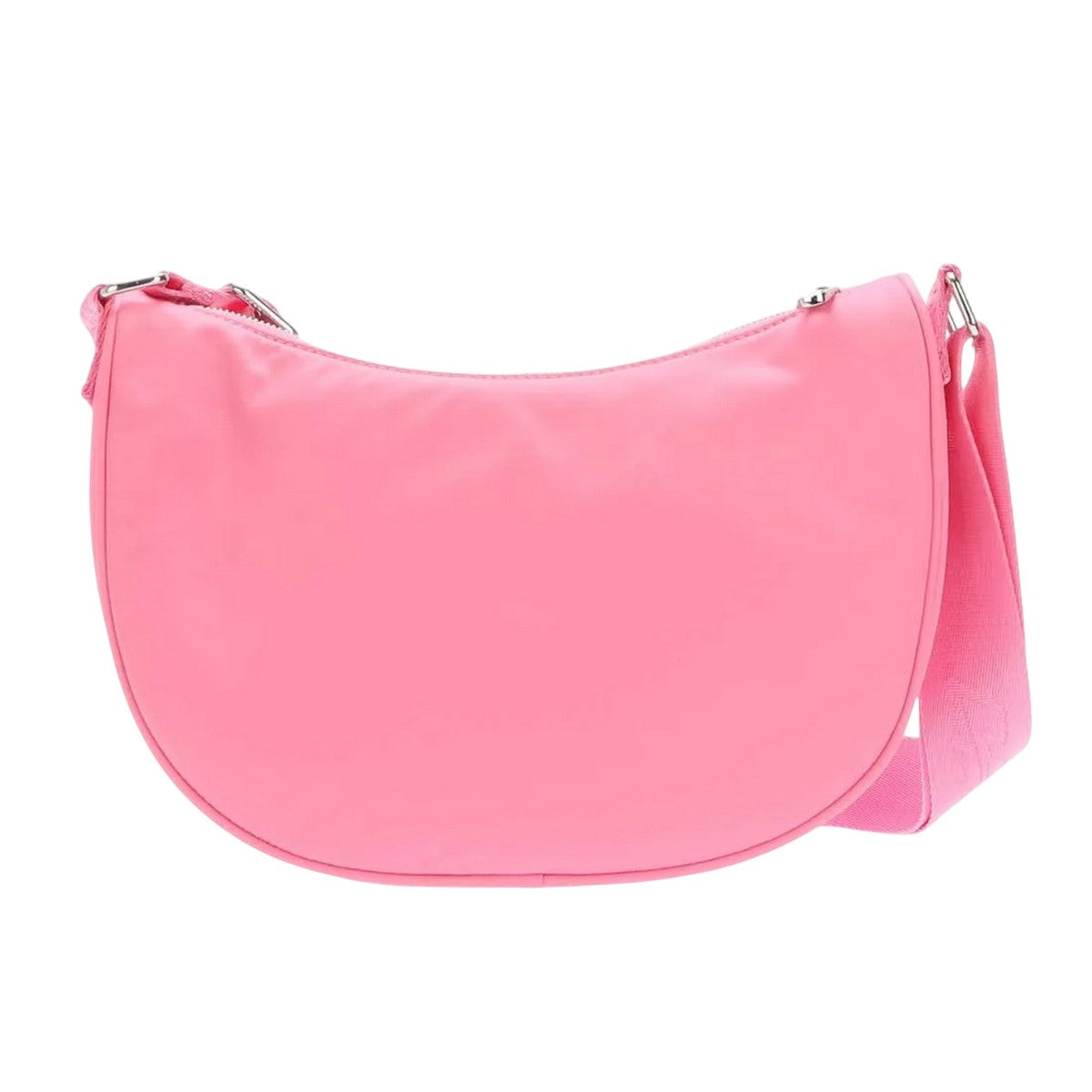 Pink - Back - Lacoste Half Moon Nylon Active Crossbody Bag