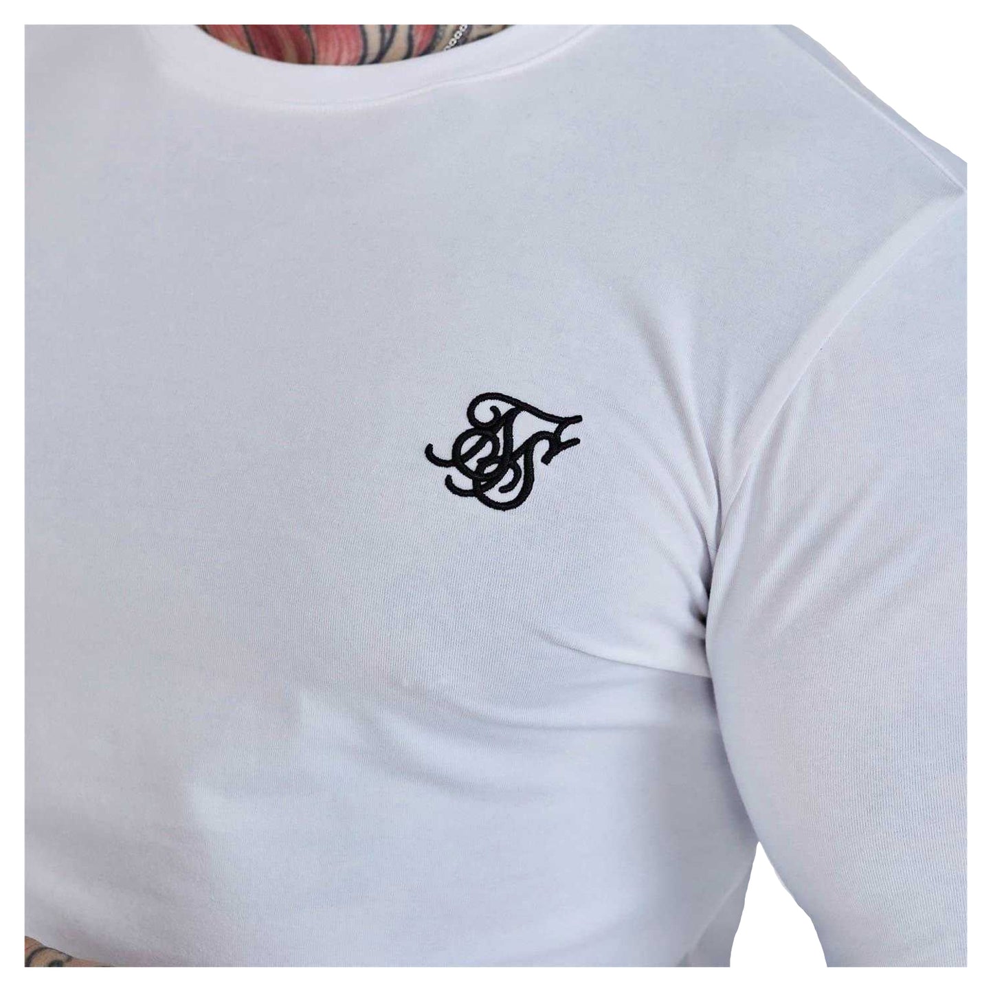White - Back - SikSilk Mens Essentials Casual T-Shirt