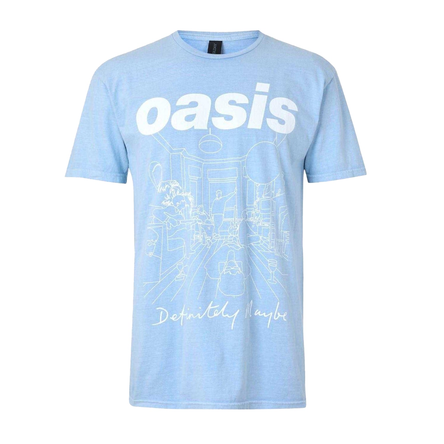 Blue - Front - Oasis Unisex Adult Definitely Maybe Regular T-Shirt