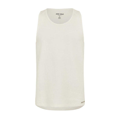 Bone - Front - Jack Wills Mens Textured Regular Vest Top