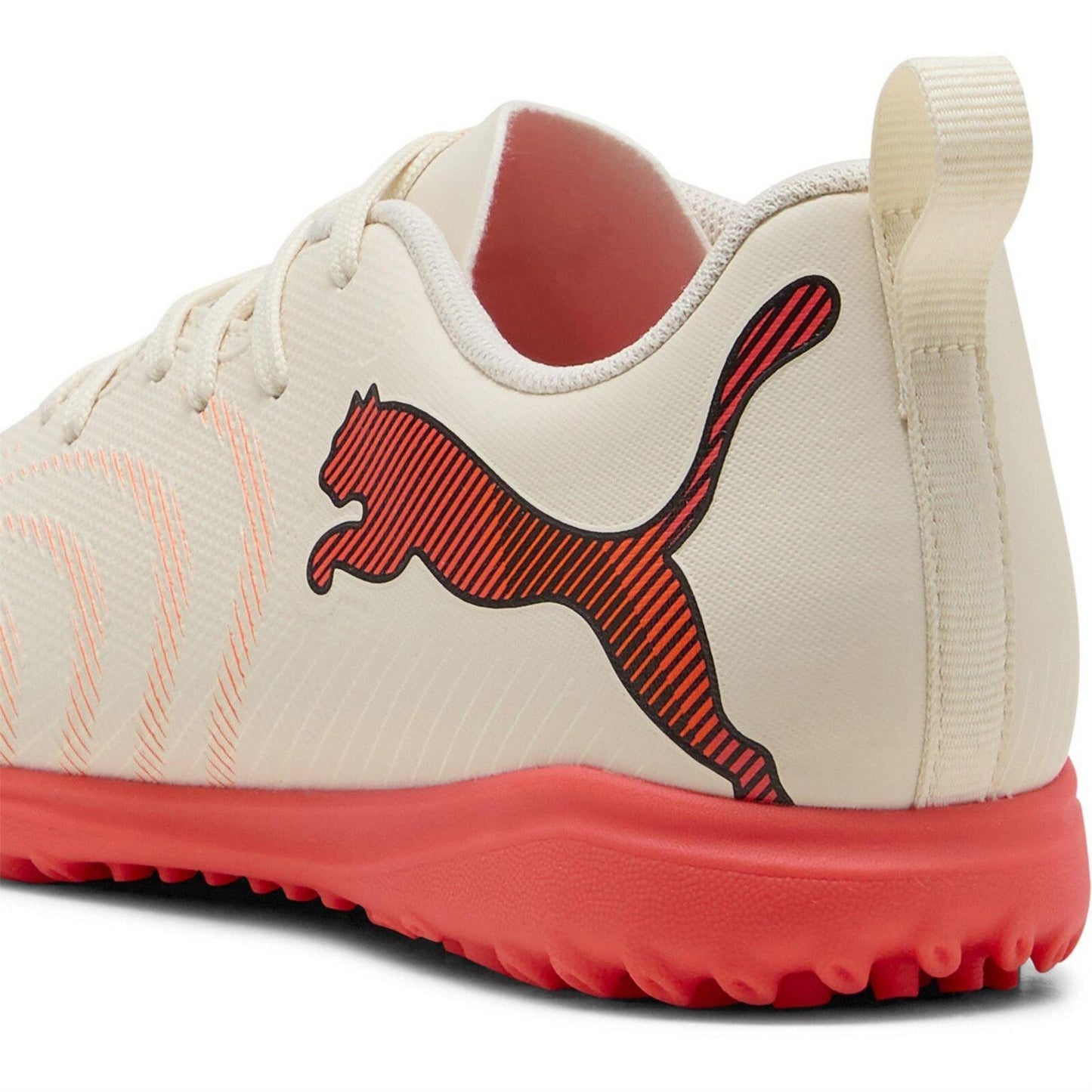 Almond-Red - Pack Shot - Puma Childrens-Kids Future 9 Play Astro Turf Trainers