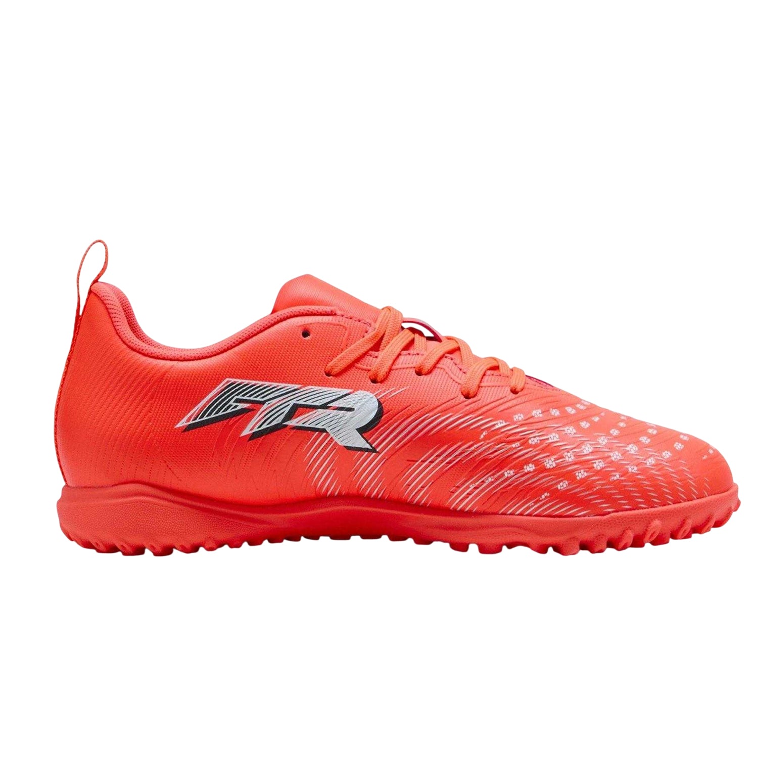 Red-Silver - Side - Puma Childrens-Kids Future 9 Play Astro Turf Trainers