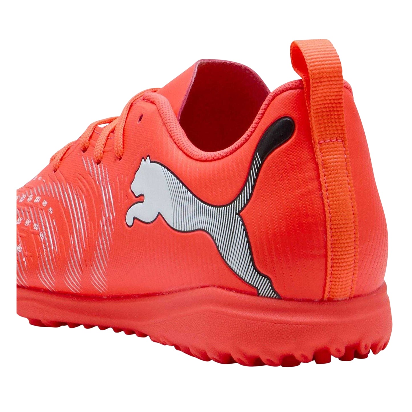 Red-Silver - Close up - Puma Childrens-Kids Future 9 Play Astro Turf Trainers