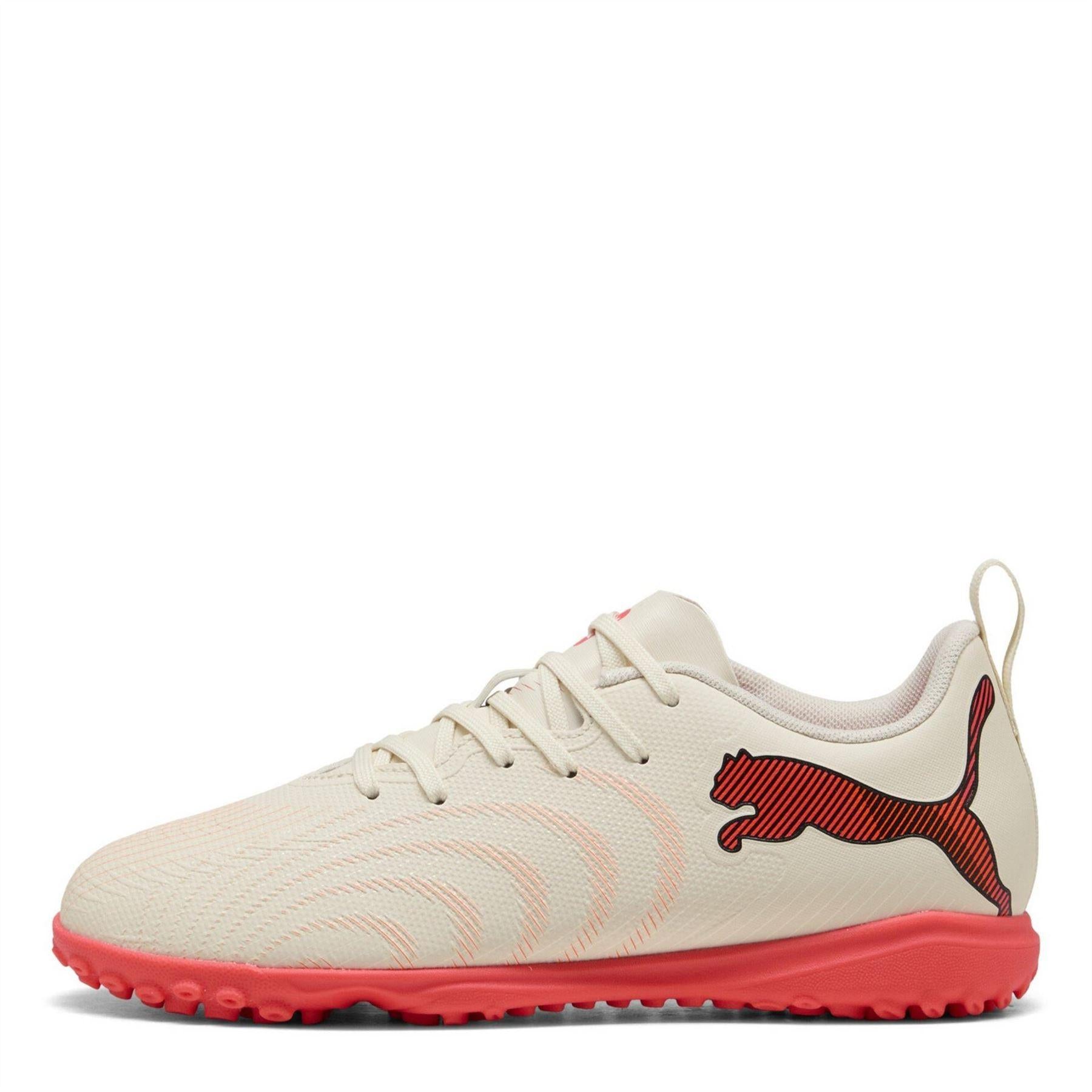 Almond-Red - Back - Puma Childrens-Kids Future 9 Play Astro Turf Trainers