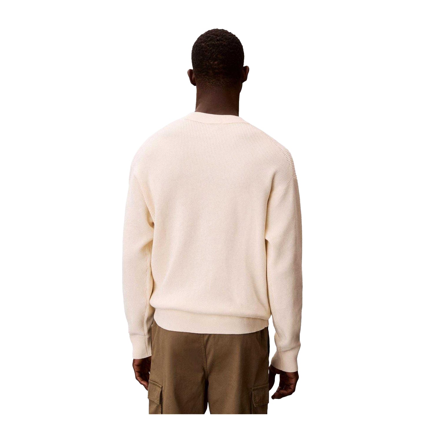 Calico - Back - Calvin Klein Mens Waffle Crew Neck Jumper