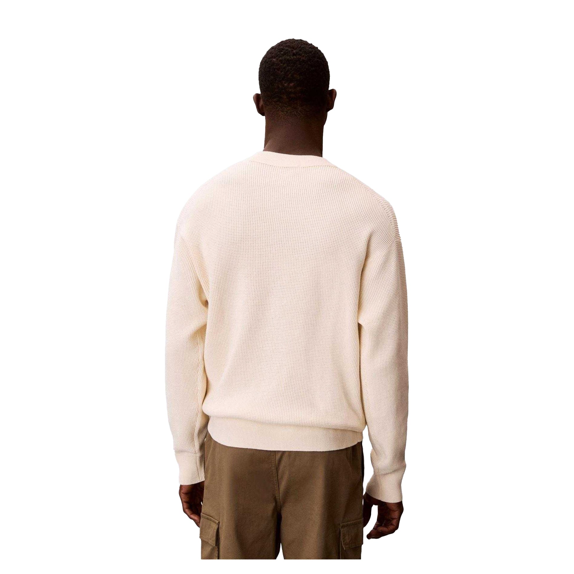 Calico - Back - Calvin Klein Mens Waffle Crew Neck Jumper