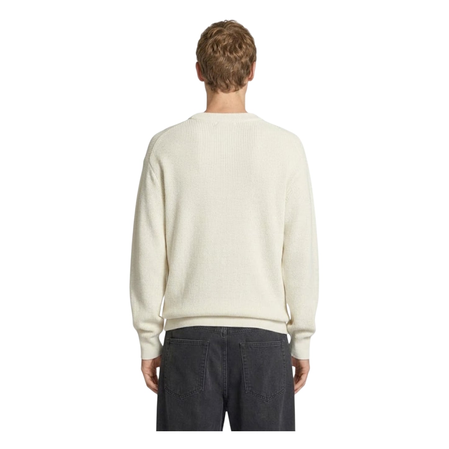 Tofu - Back - Calvin Klein Mens Waffle Crew Neck Jumper