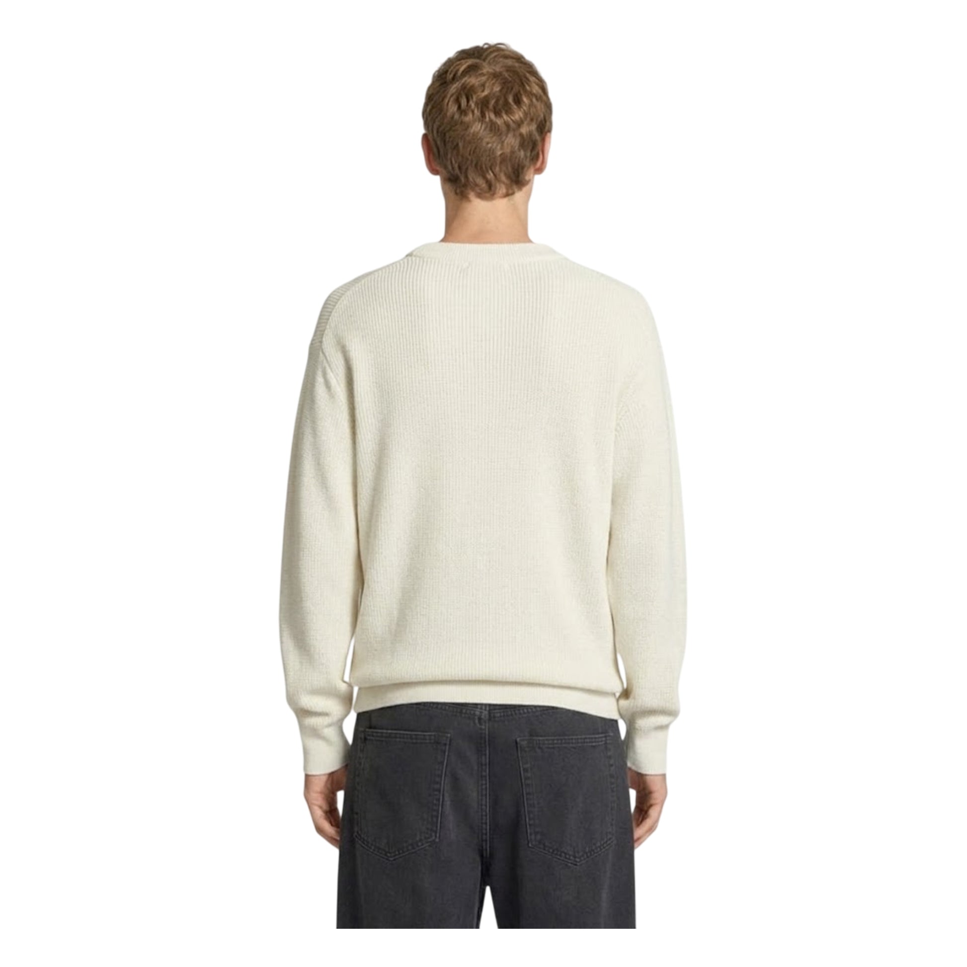 Tofu - Back - Calvin Klein Mens Waffle Crew Neck Jumper