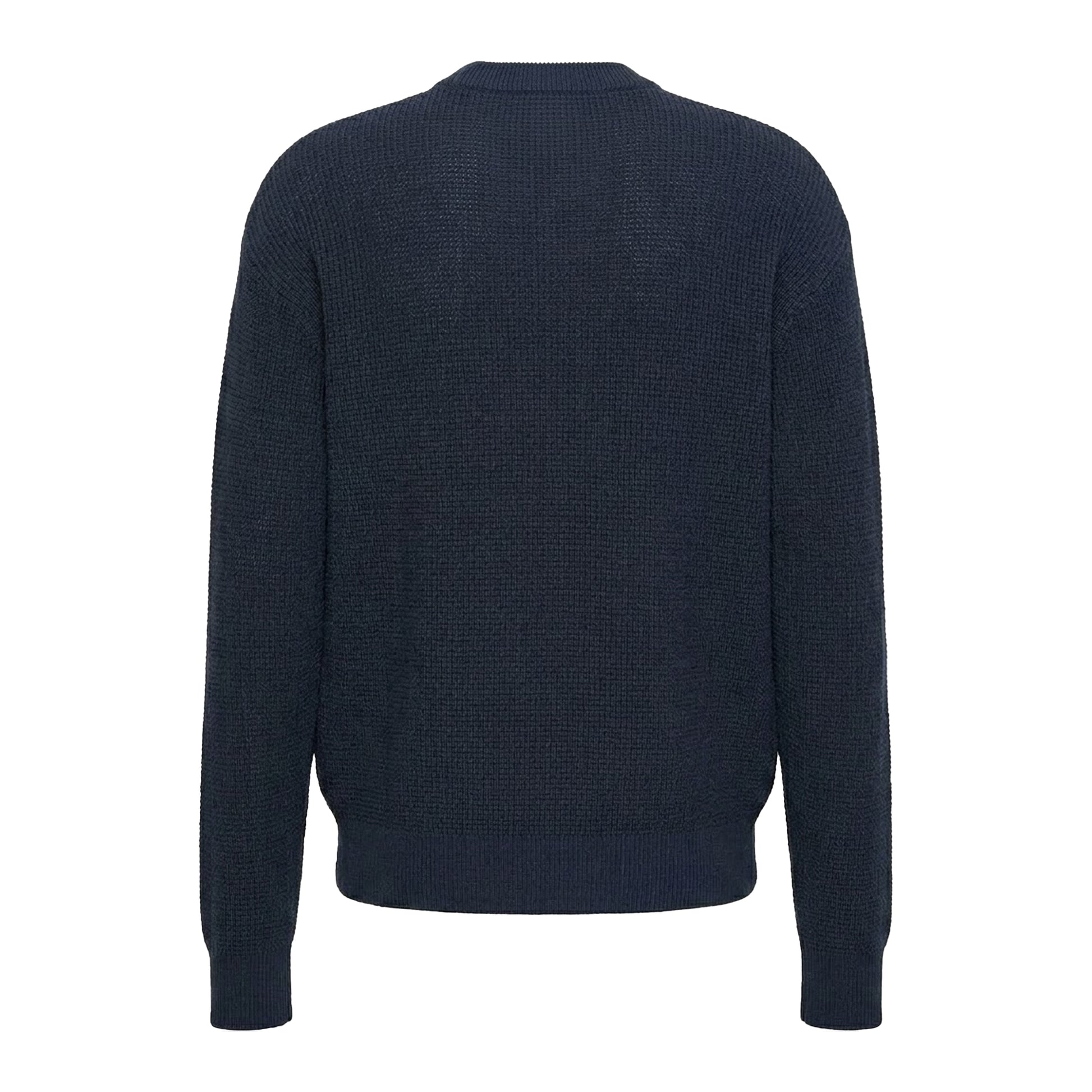 Dark Sapphire - Back - Calvin Klein Mens Waffle Crew Neck Jumper