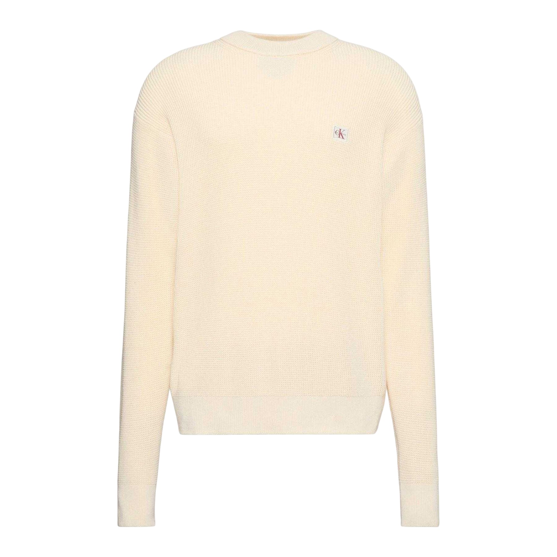 Calico - Front - Calvin Klein Mens Waffle Crew Neck Jumper