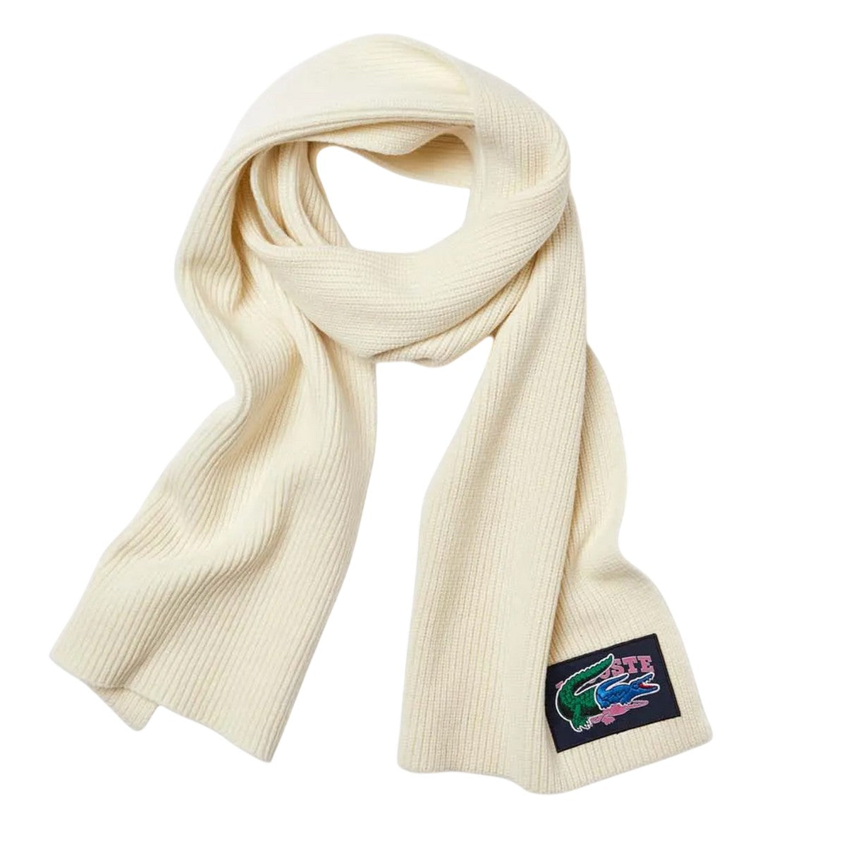 Cream - Lifestyle - Lacoste Logo Wool Scarf & Beanie Set