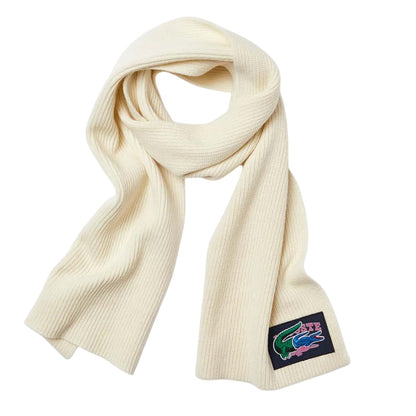 Cream - Lifestyle - Lacoste Logo Wool Scarf & Beanie Set
