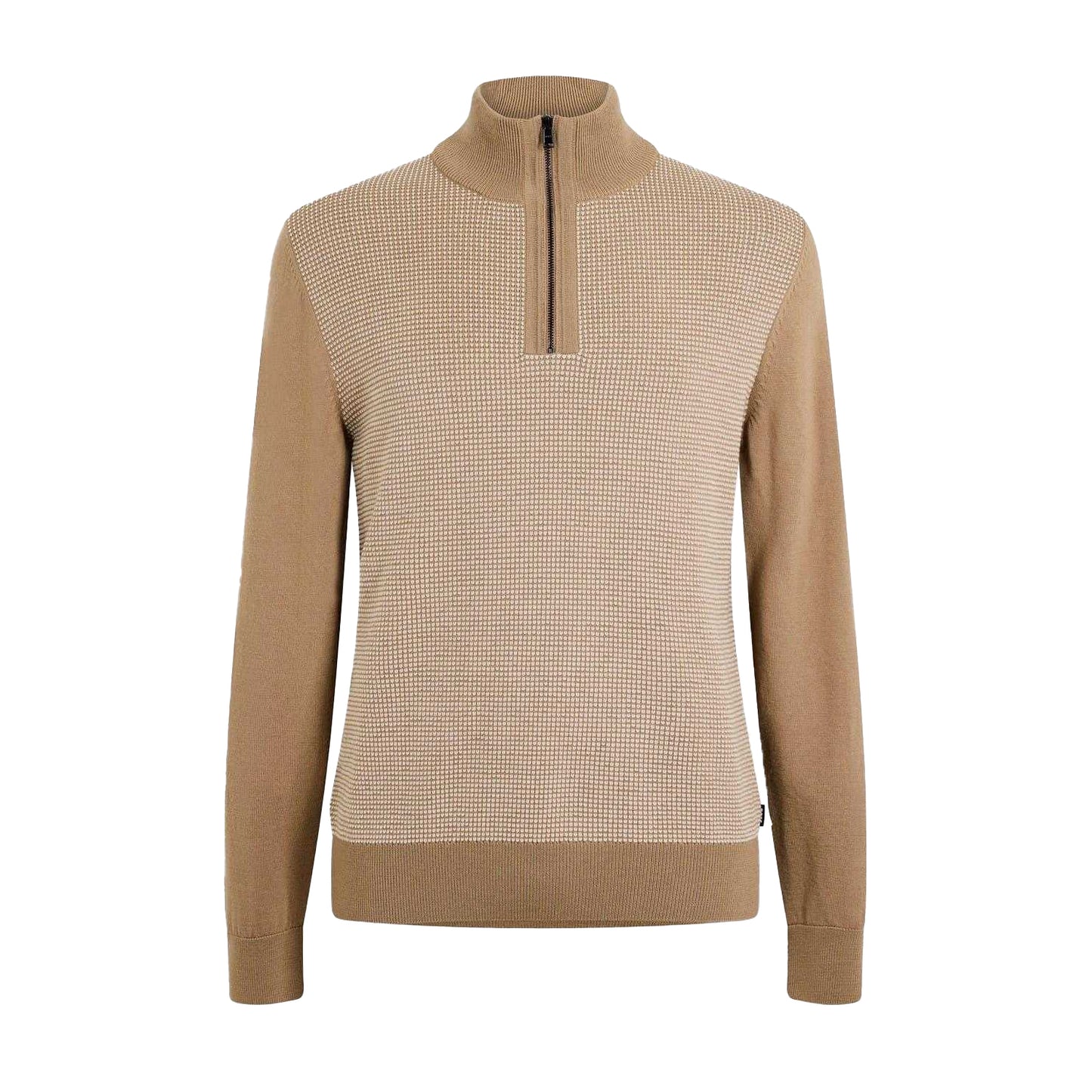 Beige - Front - Boss Mens H Dambino Knitted Casual Jumper
