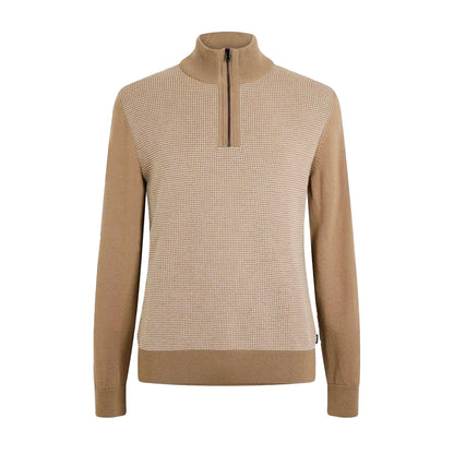 Beige - Front - Boss Mens H Dambino Knitted Casual Jumper