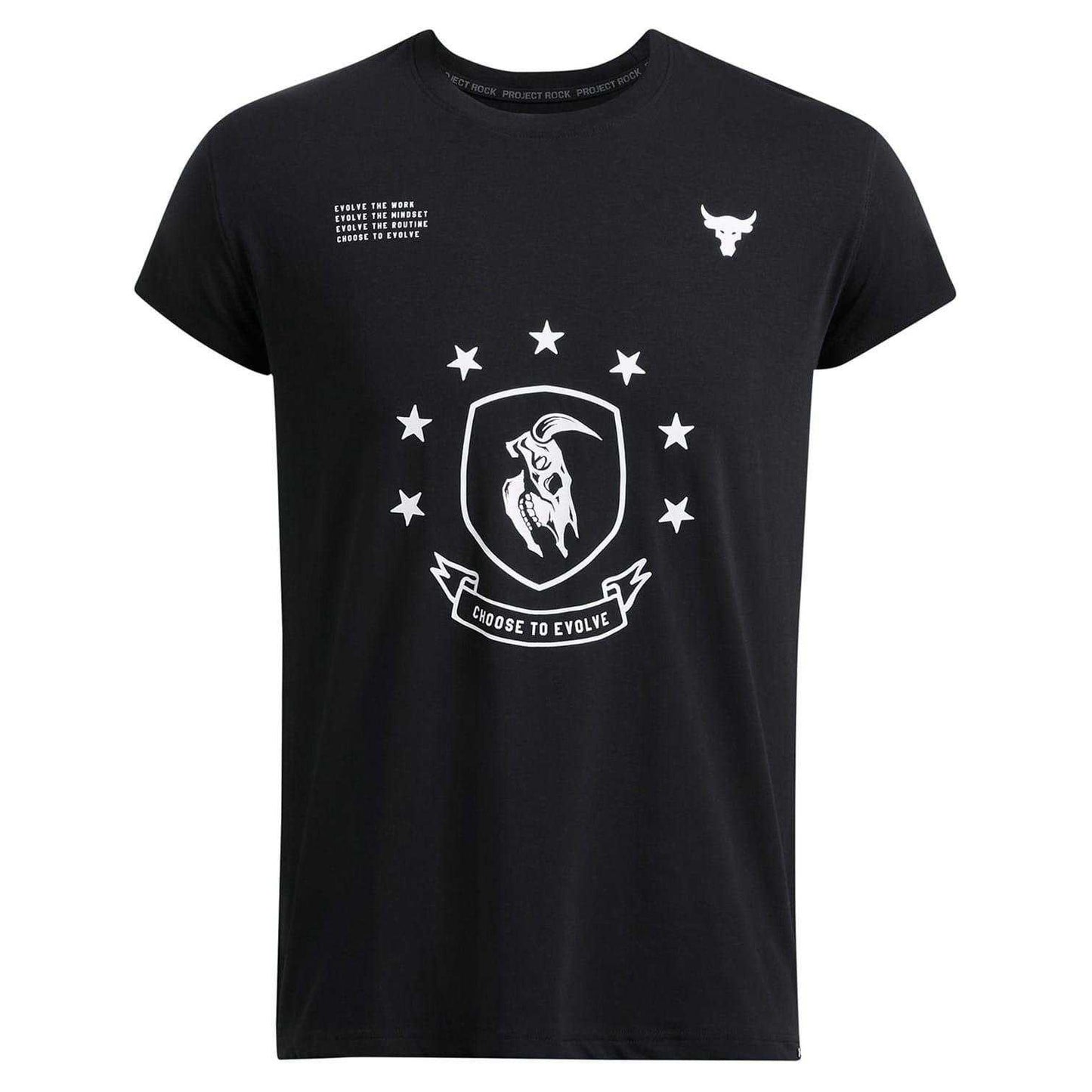 Black - Front - Under Armour Mens Project Rock T-Shirt