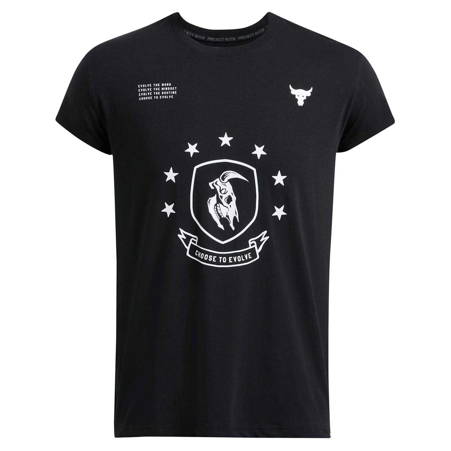 Black - Front - Under Armour Mens Project Rock T-Shirt