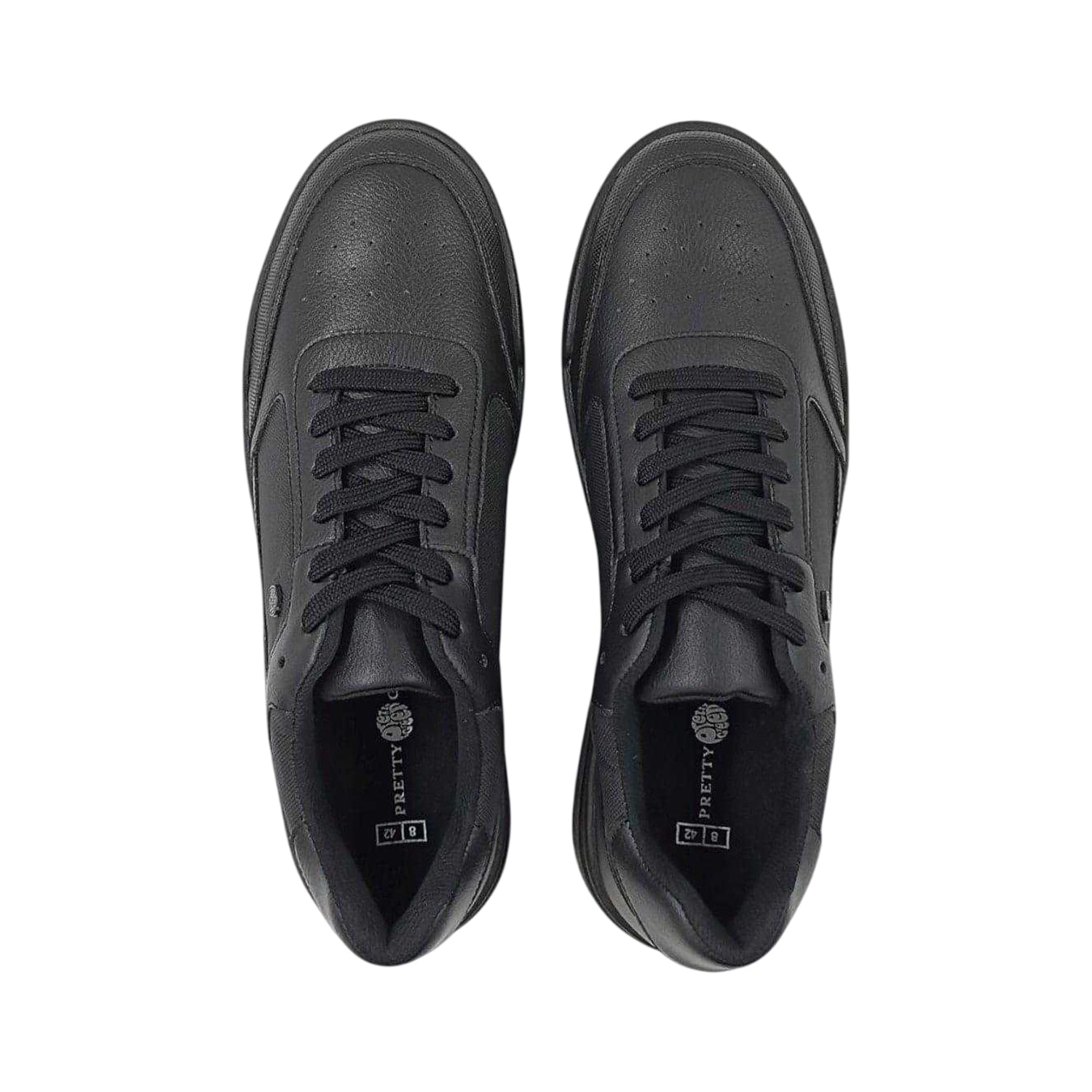 Black - Pack Shot - Pretty Green Teen Welwyn Lace Up School Shoes
