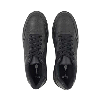 Black - Pack Shot - Pretty Green Teen Welwyn Lace Up School Shoes