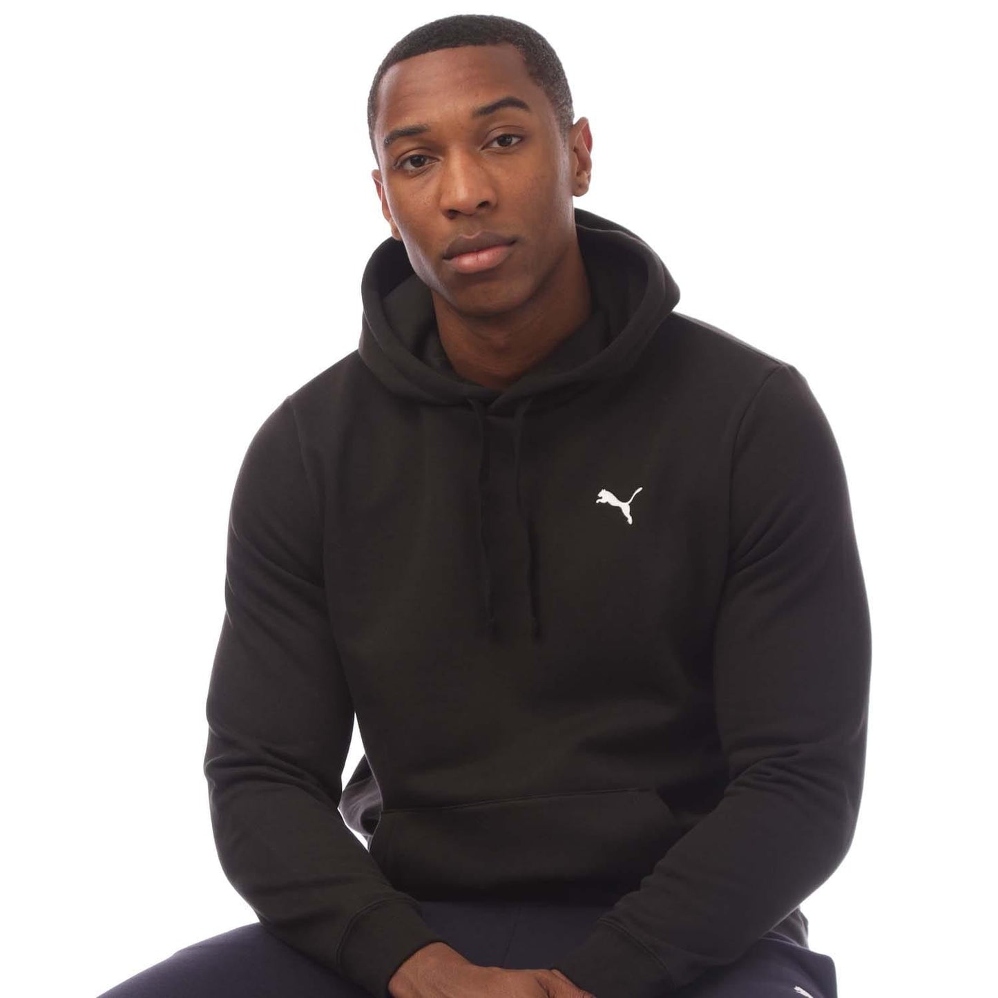 Black - Side - Puma Mens Essentials Small Logo Hoodie