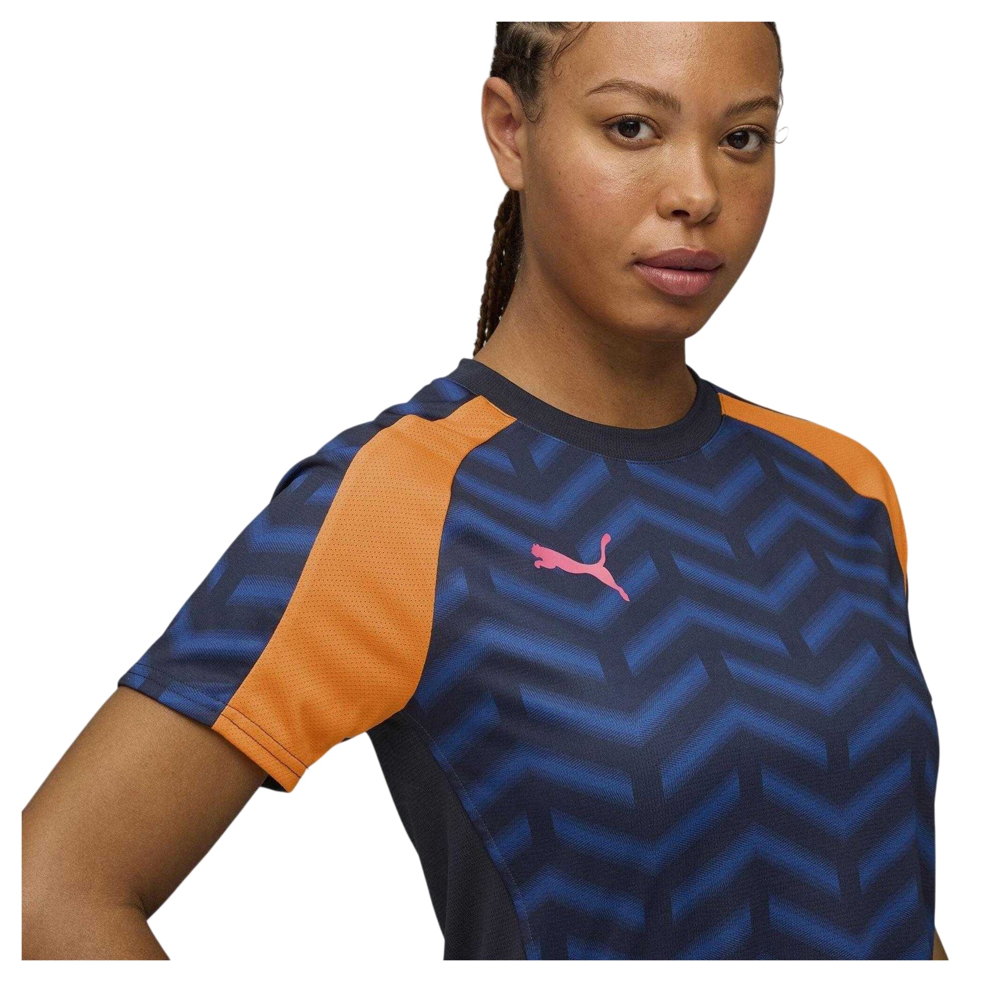 Navy-Orange - Back - Puma Womens-Ladies Training T-Shirt