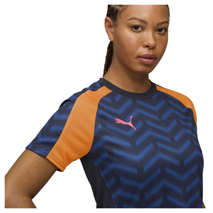 Navy-Orange - Back - Puma Womens-Ladies Training T-Shirt