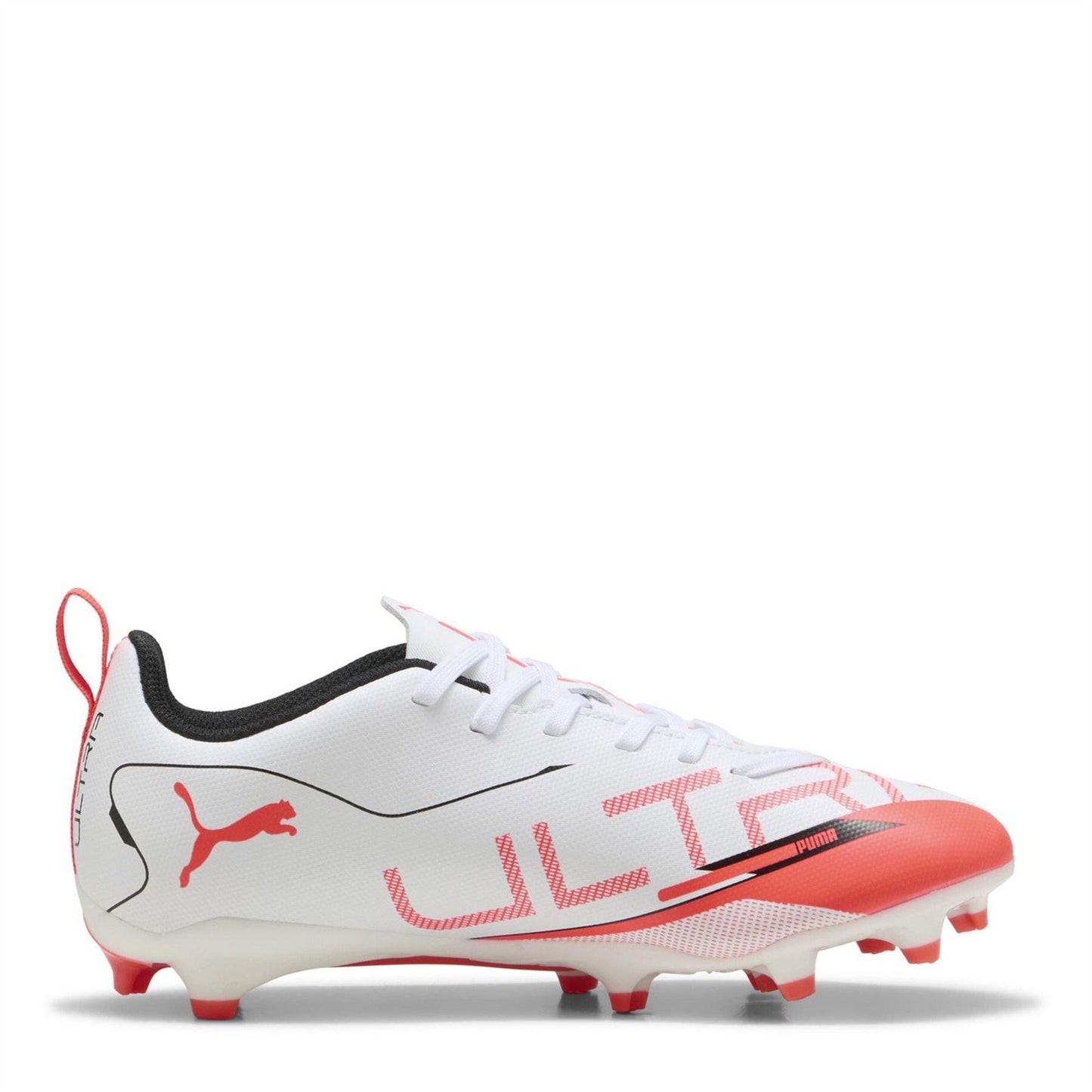White-Red - Lifestyle - Puma Childrens-Kids Ultra 5 Play Firm Ground Football Boots