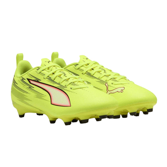 Yellow-Black - Front - Puma Childrens-Kids Ultra 5 Play Firm Ground Football Boots