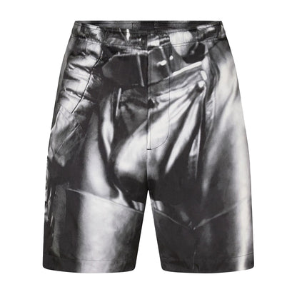 Black - Front - Diesel Unisex Adult Graphic Print Regular Casual Shorts