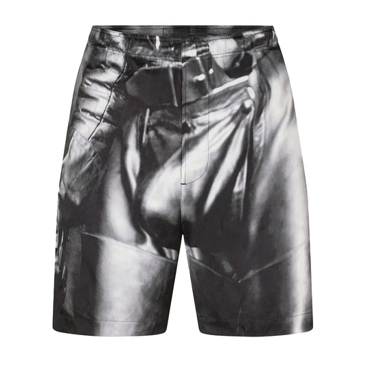 Black - Front - Diesel Unisex Adult Graphic Print Regular Casual Shorts