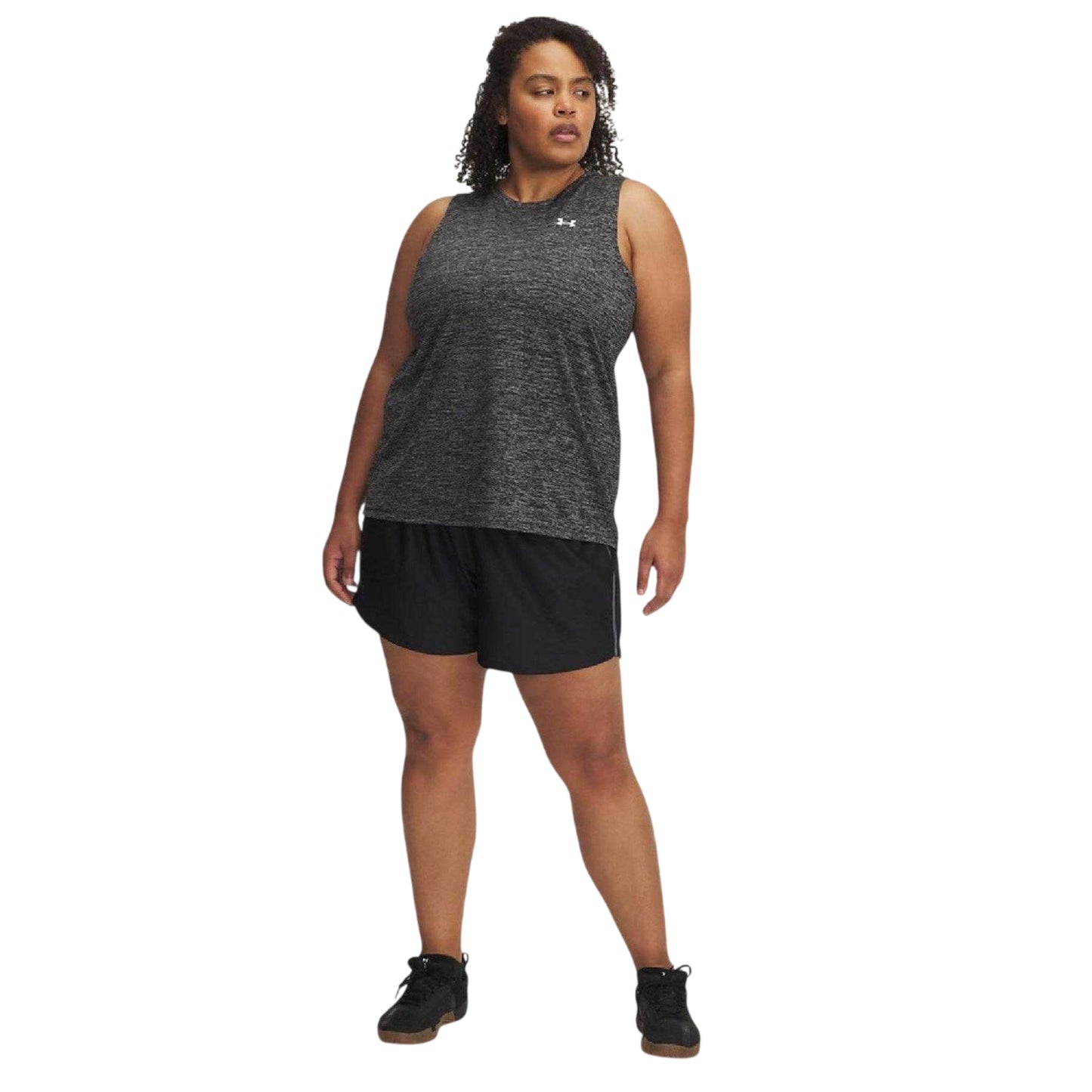 Black - Side - Under Armour Womens-Ladies Play Up Shorts