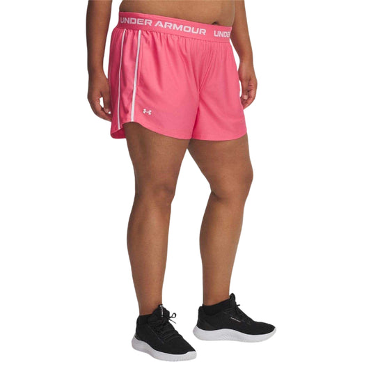 Pink - Front - Under Armour Womens-Ladies Play Up Shorts