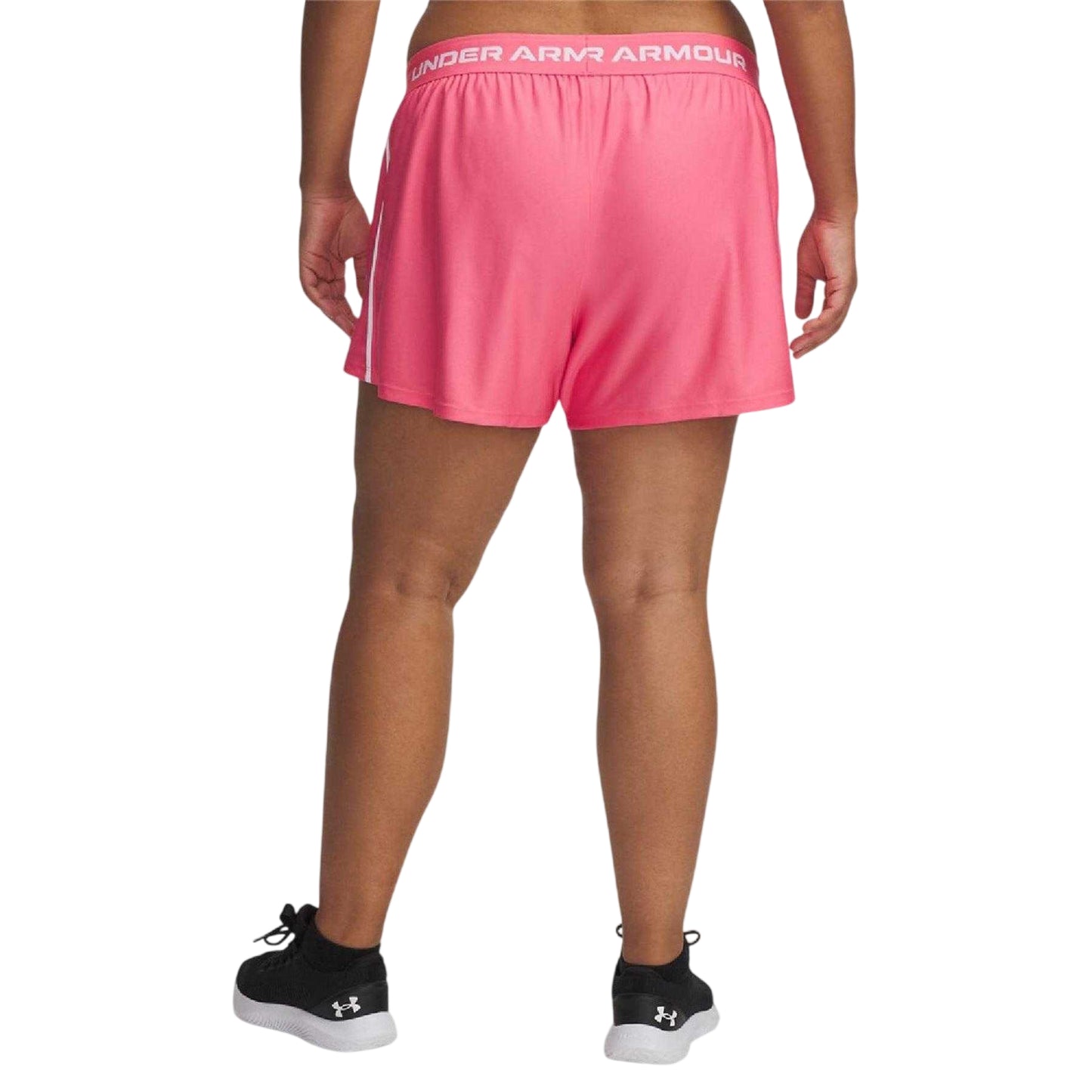 Pink - Back - Under Armour Womens-Ladies Play Up Shorts