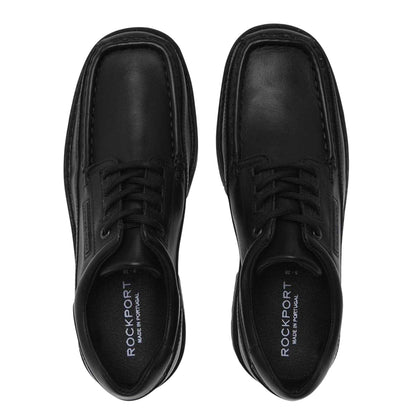 Black - Pack Shot - Rockport Boys Leather TruTECH Shoes