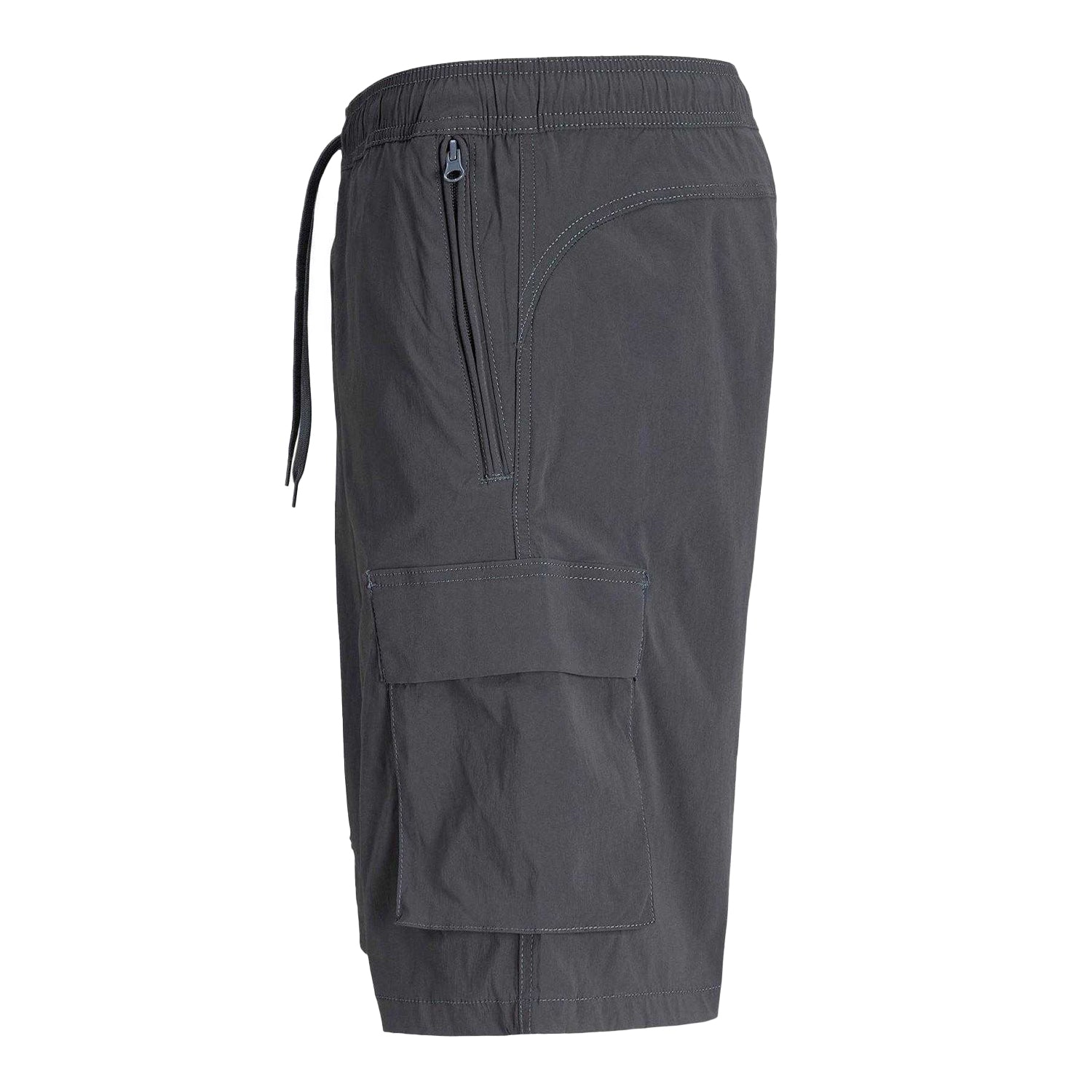 Asphalt - Side - Jack And Jones Mens Technical Cargo Shorts
