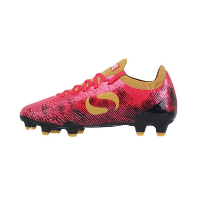 Red-Gold - Back - Sondico Childrens-Kids Blaze Iron Man Firm Ground Football Boots