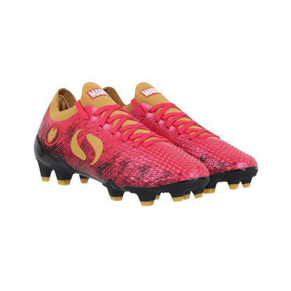 Red-Gold - Pack Shot - Sondico Childrens-Kids Blaze Iron Man Firm Ground Football Boots