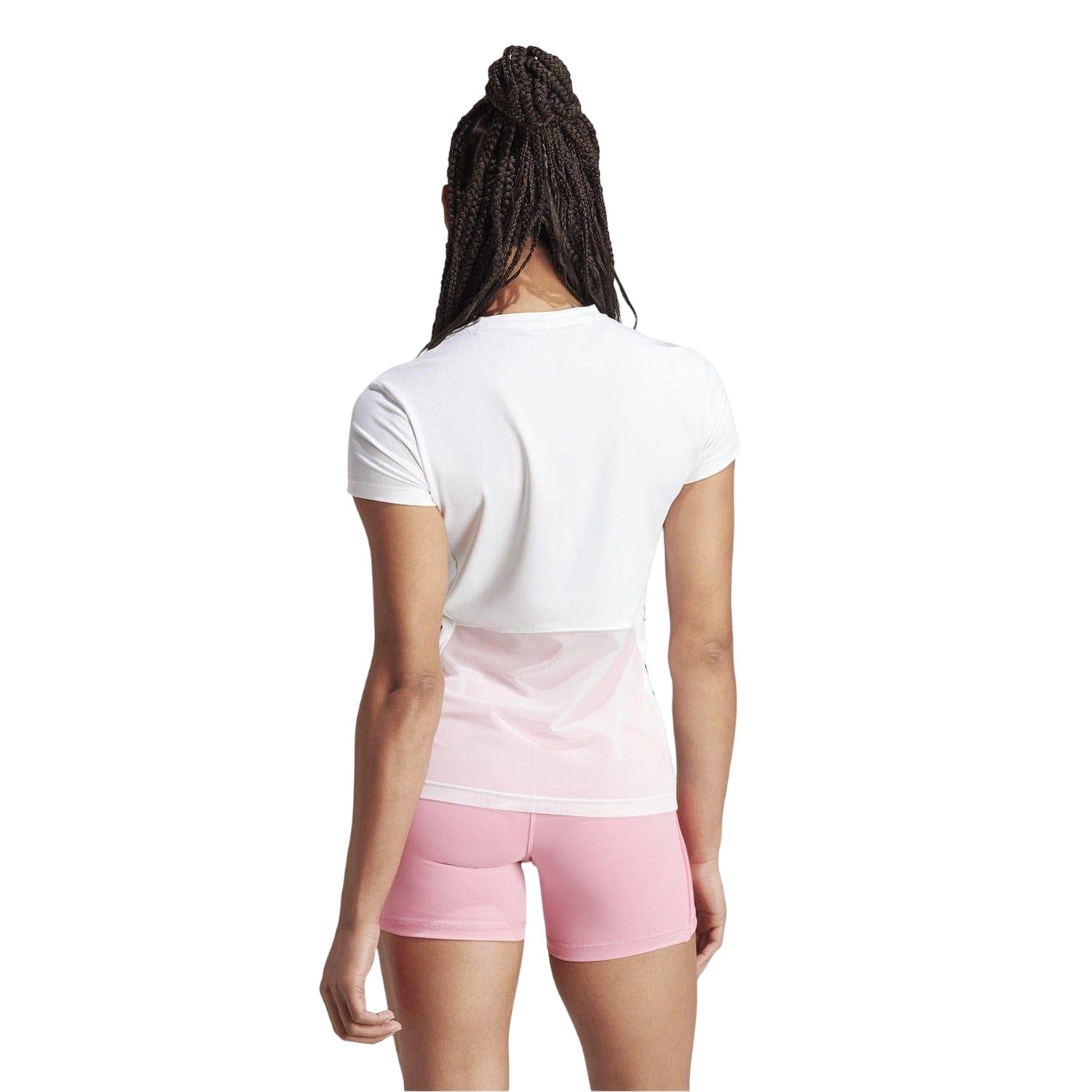 White-Black - Back - Adidas Womens-Ladies Hyglm 3 Stripes T-Shirt