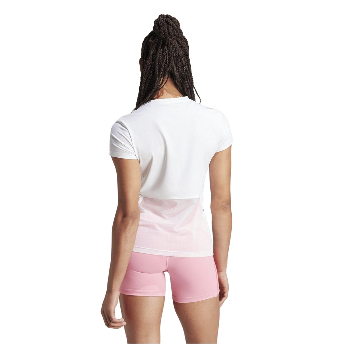 White-Black - Back - Adidas Womens-Ladies Hyglm 3 Stripes T-Shirt