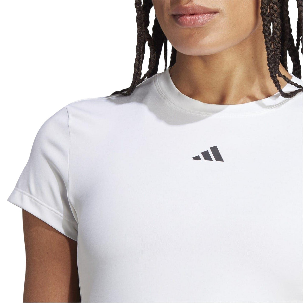 White-Black - Lifestyle - Adidas Womens-Ladies Hyglm 3 Stripes T-Shirt