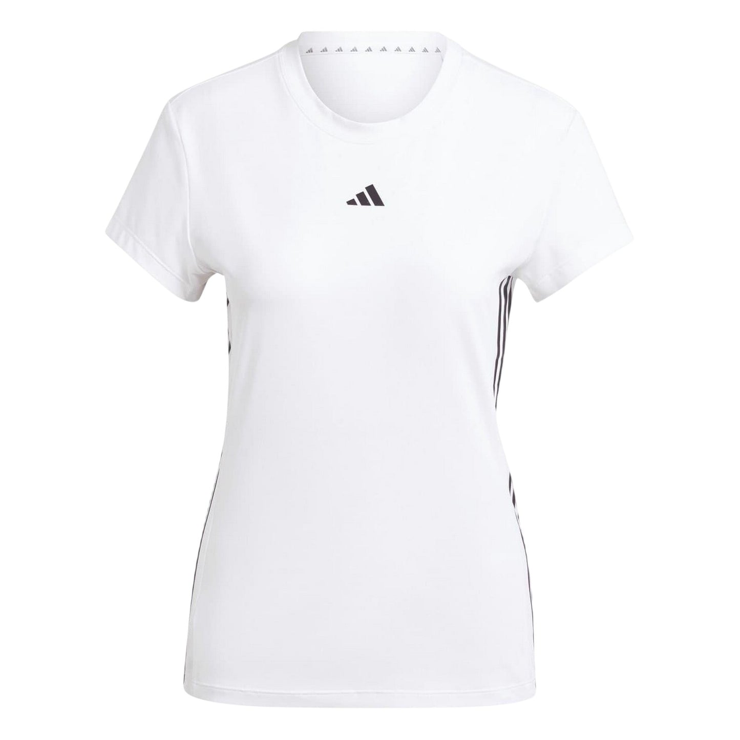 White-Black - Front - Adidas Womens-Ladies Hyglm 3 Stripes T-Shirt
