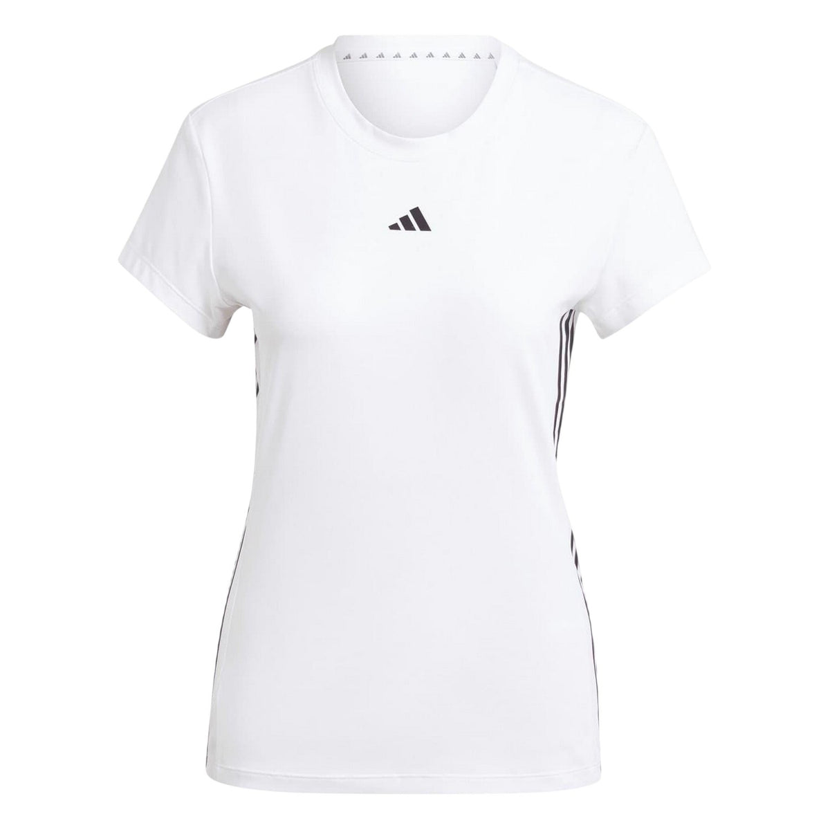 White-Black - Front - Adidas Womens-Ladies Hyglm 3 Stripes T-Shirt