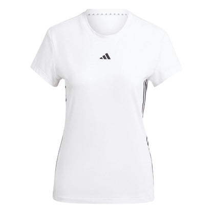 White-Black - Front - Adidas Womens-Ladies Hyglm 3 Stripes T-Shirt