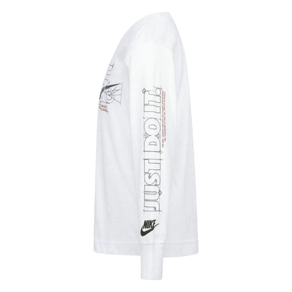 White - Side - Nike Womens-Ladies Blueprint Long-Sleeved T-Shirt