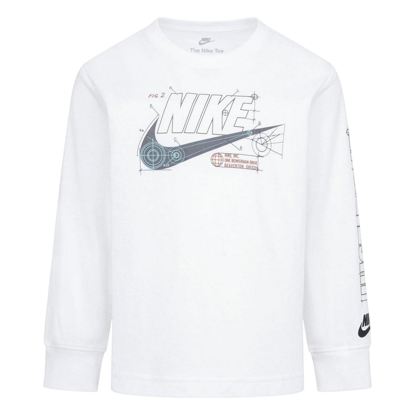 White - Front - Nike Womens-Ladies Blueprint Long-Sleeved T-Shirt