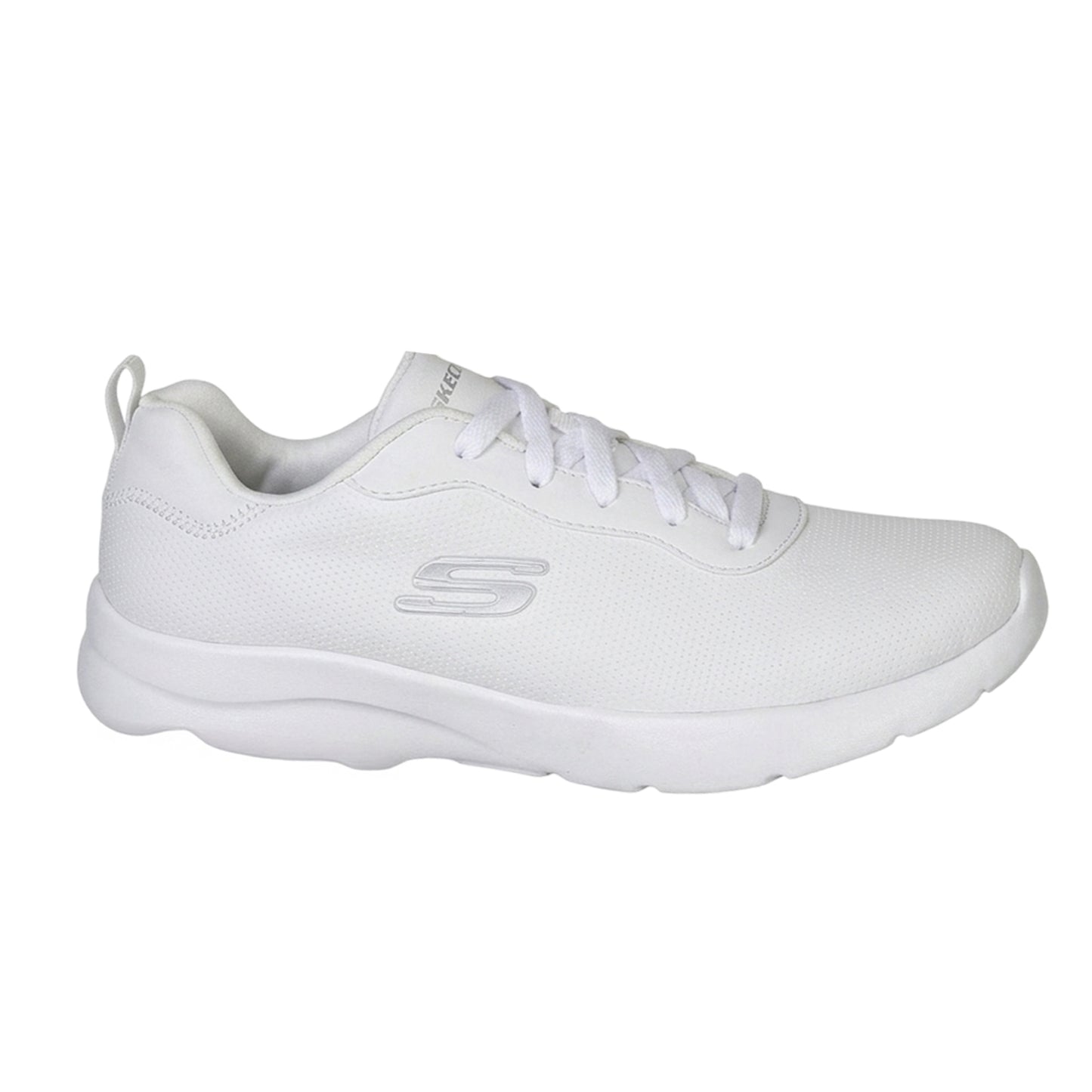 White - Side - Skechers Womens-Ladies Dynamight 2.0 - Eazy Feelz Trainers